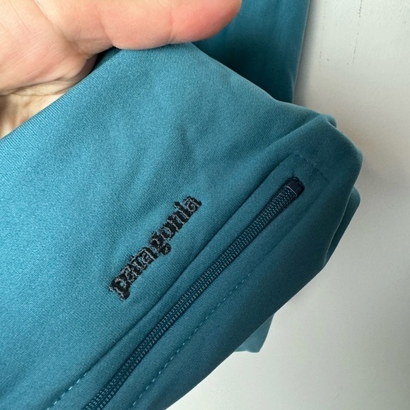 Patagonia Hiking Outdoor pants turquoise blue Size Small Zip Ankle - Picture 3 of 8